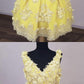 cute yellow homecoming lace dresses cg3448