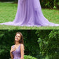 Purple Prom Dress,A-Line Prom Gown,Tulle Prom Dress,V-Neck Prom Gown cg3740
