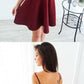 Simple A-Line,Straps Short Burgundy Satin Homecoming Dress cg379