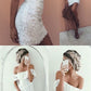 Sheath Off-the-Shoulder White Lace Homecoming Dress cg384