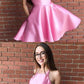 simple short pink homecoming dress with pockets cg3747