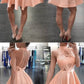 High Neck Short Apricot Homecoming Dress with Lace Backless cg395