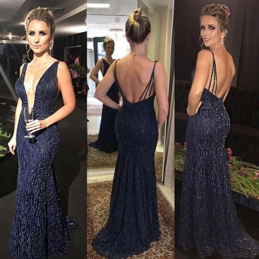 Sexy Women Deep V-Neck prom Dress Casual Party Elegant Formal Dresses  cg3957