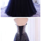 Sparkle Navy Blue Tulle Long Prom Dress, Prom Dresses , Party Dresses cg3994