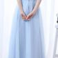 Light Blue Off The Shoulder Simple Pretty Bridesmaid Dress, Light Blue Party prom Dress 2020  cg4109
