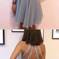 Gray chiffon lace short dress gray chiffon lace homecoming dress cg4110