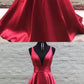 A Line V Neck Burgundy Prom Dresses, V Neck Burgundy Formal Bridesmaid Dresses cg4192