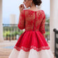 Chic Homecoming Dress Scoop A-line Red Lace Short Dress Party Dress  cg4278