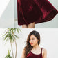 Princess A-line Burgundy Velvet Short homecoming Dress with Criss Back cg4333