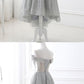 off the shoulder silver sequin lace high low formal prom dress cg4354
