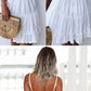 straps short white dresses, summer homecoming dress, holiday dresses cg4356