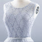 gray round neck tulle lace short dress, homecoming dress, fashion girl dress cg4367