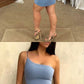 one shoulder bodycon club dress, tight short homecoming dress cg4499