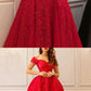 long red tulle prom dresses lace embroidery evening gowns off shoulder cg4502