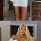 Sheath Off-the-Shoulder Bell Sleeves Short White Lace Homecoming Cocktail Dress cg4588