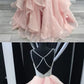 Spaghetti Straps Rhinestones Tiered Skirt Hi-Lo Backless Prom Dresses Evening Gowns Dress  cg461