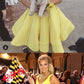 A-Line V-Neck Knee-Length Yellow Satin Homecoming Dress cg4639