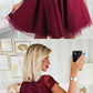 Short Sleeves Burgundy Lace Homecoming Dresses cg4729