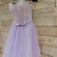Beautiful Lavender Tulle And Lace Cute Party Dress, Sweetheart Party homecoming Dress With Bow  cg4832