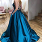 SIMPLE BLUE BALL GOWN PROM DRESSES, LONG PROM DRESS, PROM DRESS cg4862