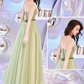 SIMPLE SWEETHEART NECK TULLE LONG PROM DRESS, GREEN EVENING DRESS cg4873