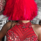 UNIQUE RED TULLE BEADS TULLE LONG PROM DRESS FOR TEENS, RED TULLE EVENING DRESS cg4874