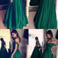 Green Off The Shoulder Prom Dress, Satin Prom Dress, Charming Prom Dress, Elegant Prom Dress cg488