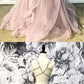 CHAMPAGNE V NECK TULLE LONG PROM DRESS, TULLE EVENING DRESS cg494