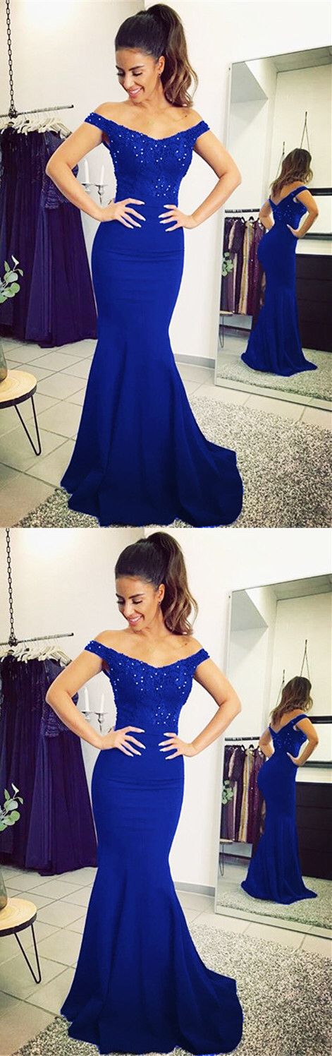 Royal blue bridesmaid dresses mermaid formal gowns cg5107