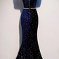 DARK BLUE MERMAID LONG PROM DRESS BLUE MERMAID EVENING DRESS cg5131