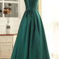 Beautiful Green Satin Long Simple Party Dress, Green Prom Dress 2020 cg5207