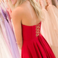 Red v neck chiffon short party dress red chiffon homecoming dress cg5209