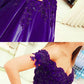 purple ball gown prom dresses elegant lace off shoulder satin gown cg5232