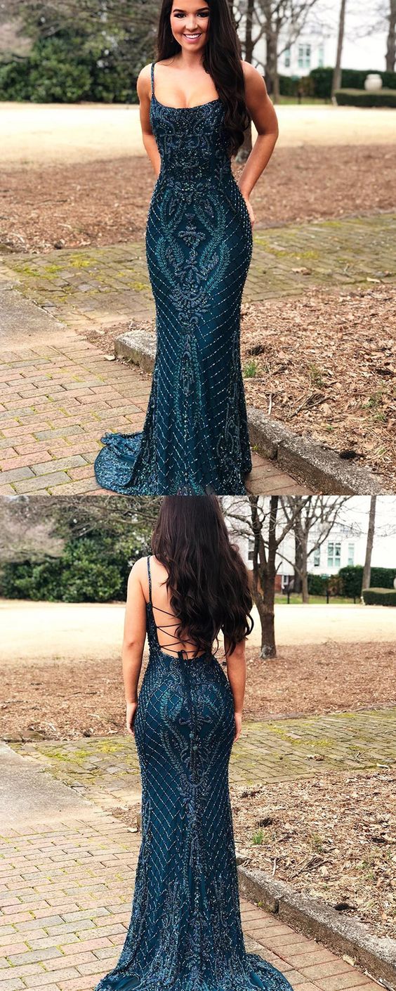gorgeous square neck beading mermaid evening prom dress  cg5341