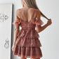 Spaghetti Straps Pink Short Sleeves Homecoming Cocktail Dress  ,cute homecoming dress cg542