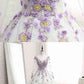 White Tulle Ruffles Long 3D Flower Lace Applique Prom Dress, Quinceanera Dress With Sleeve cg5456