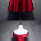 Burgundy Satin Strapless Short Party Dress, Homecoming Dress cg5468