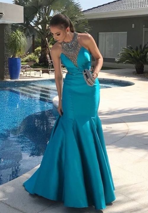 Sexy Long Evening Dress, Halter Formal Dress , Formal Evening Dress, Party prom Dress cg5480