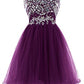 New Arrival Grey Tulle Homecoming Dresses with Crystal  cg5667
