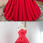 Red Satin Sweetheart Pleated A Line Prom Dress, Evening Dress  cg5695