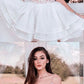 White cute lace tulle short party dress homecoming dress  cg5745