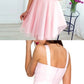 A-Line Two Straps Sweetheart Pink Tulle Cheap Homecoming Dresses cg577
