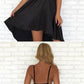 A-Line Spaghetti Straps Deep V-Neck Backless Black Homecoming Dresses cg579
