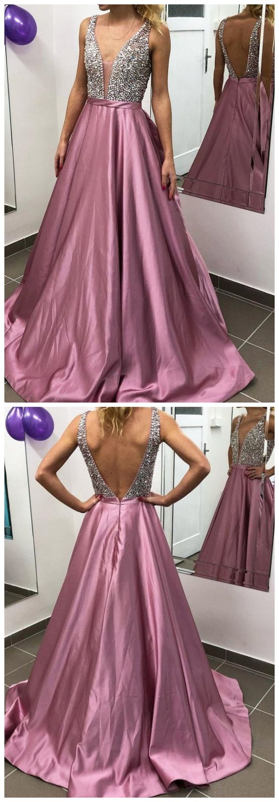 Backless Sexy Long Prom Dress With Beading Custom-made School Dance Dress Fashion Wedding Party Dress  cg5831