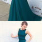 Elegant Turquoise Long Prom Dress with Open Back  cg5928