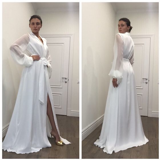 Long Sleeves White Prom Dress ， Sexy Prom Dress  cg6228