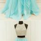 Chic Organza Ruffles Two Piece Prom Dresses With Sequins And Beads  cg6374