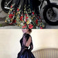 Two Piece Black Prom Dresses, Long Sleeve Prom Dresses, Open-back Prom Dresses, Appliques lace Prom Dresses  cg639