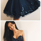 A-Line Sweetheart Navy Blue Tulle Homecoming Dress cg655