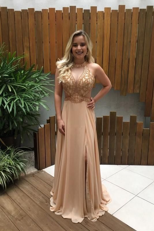 Beading Illusion Jewel Neck Sleeveless Long Solid Sheath Evening prom Dress  cg6582